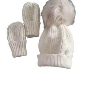 Pom Pom =hat & Mitts set