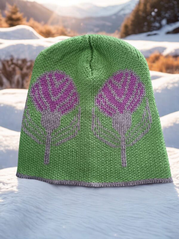 Beanie Hat Scottish Thistle design. . - Image 5