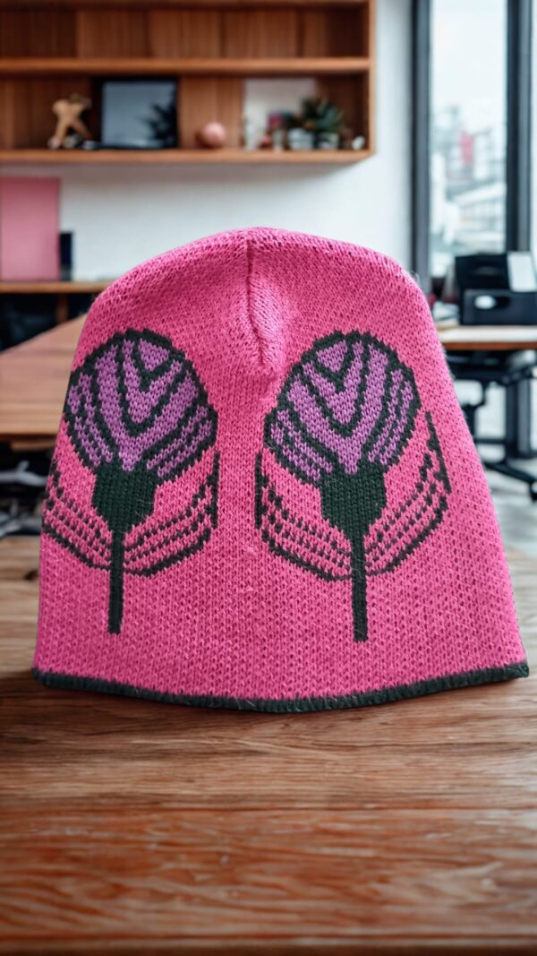 Beanie Hat Scottish Thistle design. .