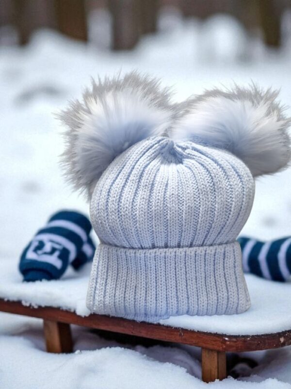 Baby Double Pom Pom Hat - Image 4