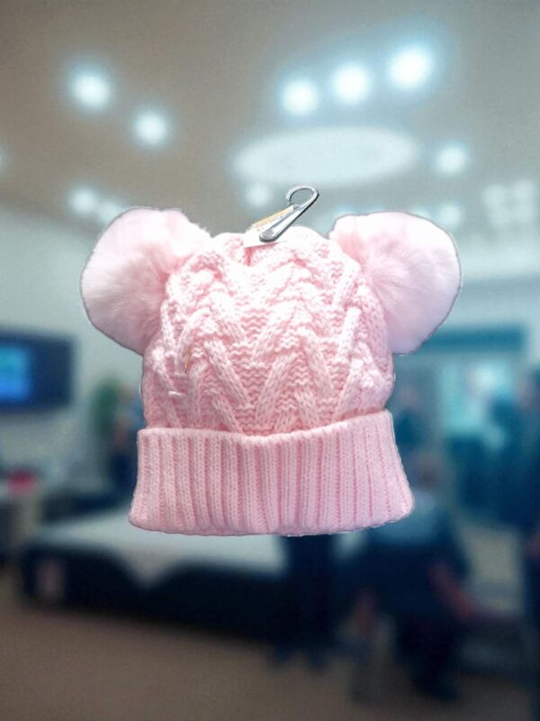 Baby Double Pom Pom hat Pink