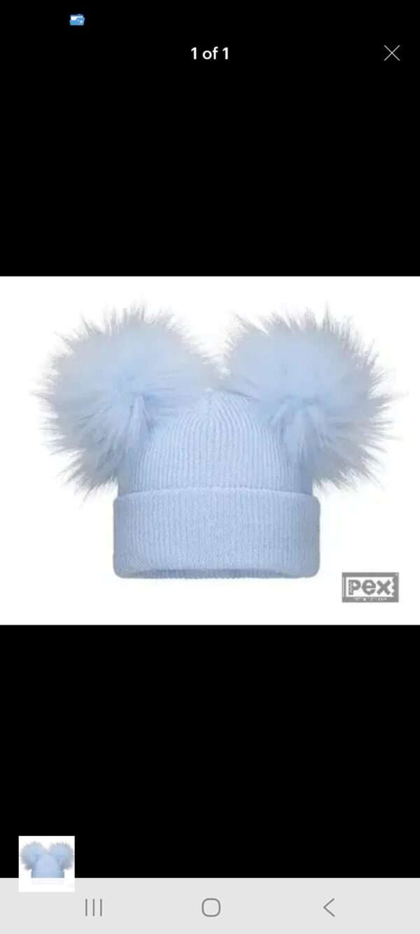 Baby Double Pom Pom Hat. - Image 3